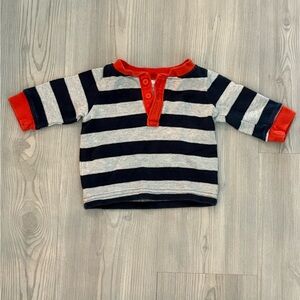 Gymboree Long Sleeve Blue and Red Striped Sweater 3-6 months